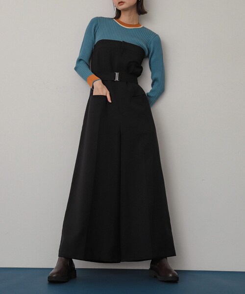 SENSE OF PLACE by URBAN RESEARCH（センスオブプレイスバイアーバンリサーチ）の「ベアオールインワン（サロペット/オーバーオール・レディース・BLACK/GRAY/BEIGE・S/M）」の4枚目の写真