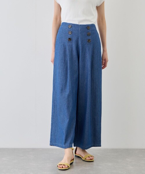 Jayro（ジャイロ）の「デニムワイドパンツ（デニムパンツ・レディース・ブラック/ブルー・F）」の3枚目の写真