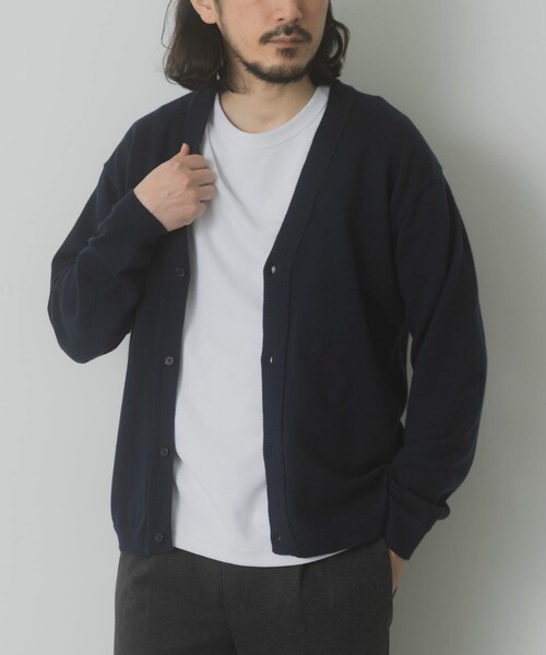 ITEMS URBANRESEARCH（アイテムズ アーバンリサーチ）の「SILK×WOOL MIXニットカーディガン（カーディガン/ボレロ・メンズ・BGD/NVY/BLK・M/L）」の13枚目の写真