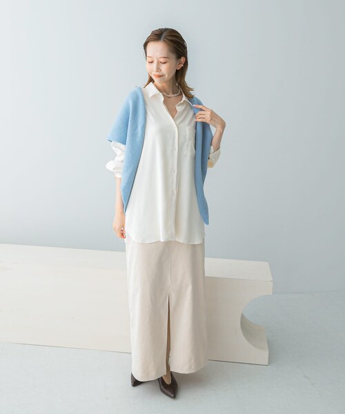 URBAN RESEARCH ROSSO（アーバンリサーチロッソ）の「ピーチタッチデザインシャツ（シャツ/ブラウス・レディース・WHITE/CH/LACQUER・FREE）」の5枚目の写真