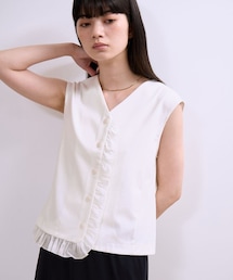 ADAM ET ROPE' | 【WEB限定】・【定番】ラッフルコンビスリーブレストップス(Tシャツ/カットソー)
