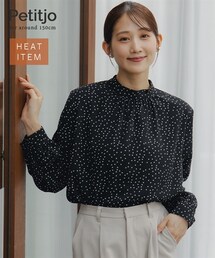 Petitjo | 小さいサイズ　こっそりあったかプチハイギャザーブラウス（裏起毛カットソー裏地付き）　低身長さん・小柄女性(シャツ/ブラウス)