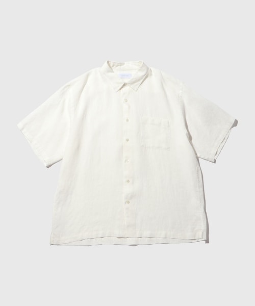 ADAM ET ROPE'(アダムエロペ)の「フレンチリネンレギュラーカラーショートスリーブシャツ(シャツ/ブラウス・メンズ・ブラック/グレー/ホワイト/ブルー系・L/M)」の4枚目の写真