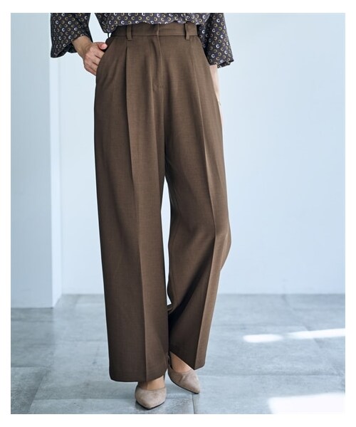 nissen（ニッセン）の「タックストレートパンツ【OtonaSMILE】（パンツ・レディース・キャメル/ダークネイビー/モカ・M/L/LL/3L/4L/5L/6L）」の11枚目の写真