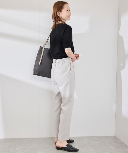 ROPE' PICNIC(ロペピクニック)の「【新色追加】バイカラーレイヤード風ニットポロシャツ(ポロシャツ・レディース・ブラック系/ホワイト系/ブラウン系/ダークグリーン/サックス・38)」の13枚目の写真