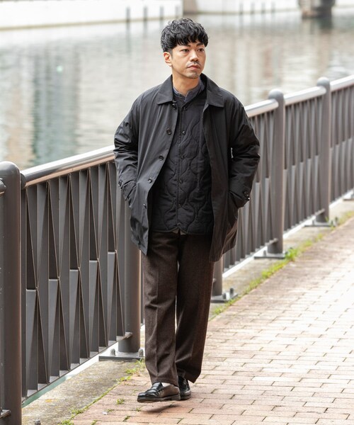 URBAN RESEARCH ROSSO（アーバンリサーチロッソ）の「3WAYステンカラーハーフコート ライナーセット（ステンカラーコート・メンズ・BLACK/CHARCOAL・M/L）」の7枚目の写真