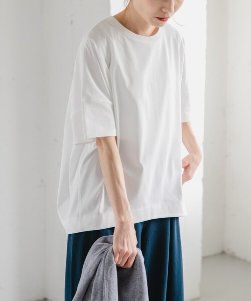URBAN RESEARCH DOORS(アーバンリサーチドアーズ)の「FORK&SPOON コクーンショートスリーブTシャツ(Tシャツ/カットソー・レディース・OFF/BLACK/PURPLE・1)」の9枚目の写真
