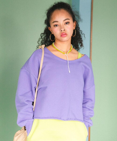 URBAN RESEARCH Sonny Label(アーバンリサーチサニーレーベル)の「AyaKawasaki カットオフスウェット(スウェット・レディース・レモネード/ピーチ/グレープ・FREE)」の6枚目の写真