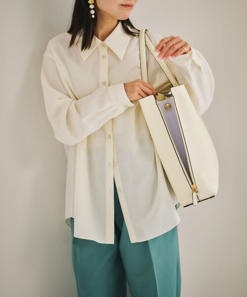 ROPE'（ロペ）の「【E'POR】Y BAG Large【通勤】【A4対応】（トートバッグ・レディース・オフホワイト/キナリ・F）」の5枚目の写真