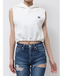 GYDA | GD HEM スピンドルノースリショートパーカー(パーカー)