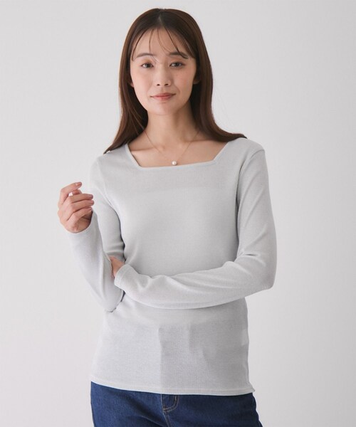 Jayro(ジャイロ)の「前後2WAYラメプルオーバー(Tシャツ/カットソー・レディース・ブラック/ブラック系/ベージュ/シルバー・M)」の4枚目の写真