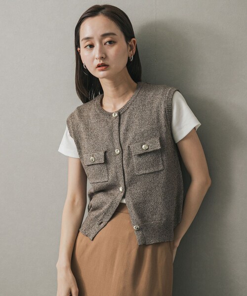 SENSE OF PLACE by URBAN RESEARCH(センスオブプレイスバイアーバンリサーチ)の「メタルボタンポケットベスト(ベスト・レディース・L.BLUE/BLACK/IVORY/BROWN・one)」の18枚目の写真