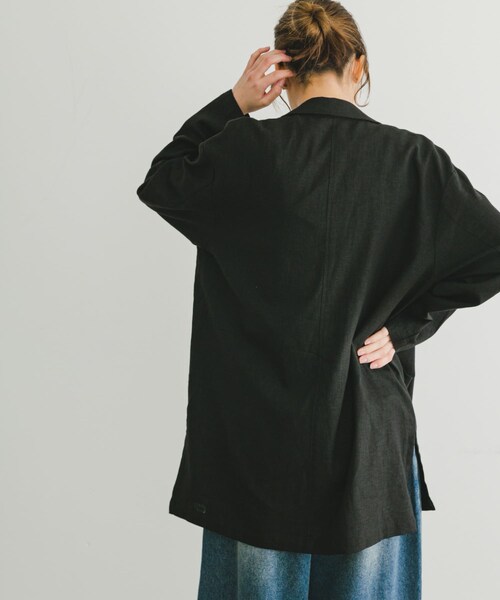 ITEMS URBANRESEARCH（アイテムズ アーバンリサーチ）の「リネンレーヨンジャケット（テーラードジャケット・レディース・BLK/L.BEG/C.BRN・FREE）」の8枚目の写真