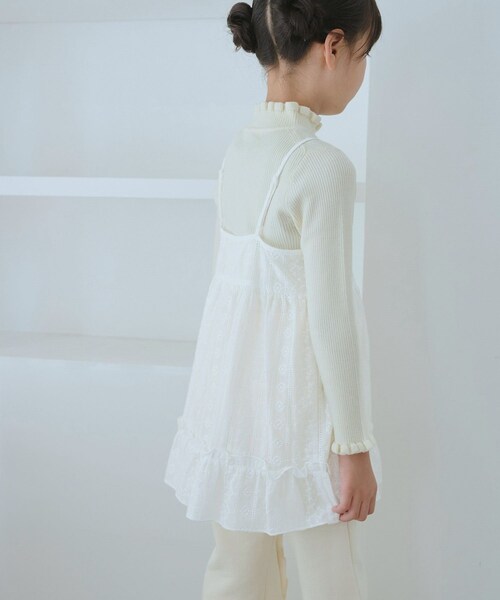 ROPE' PICNIC（ロペピクニック）の「【KIDS/キッズ】レースチュニックワンピース（ワンピース・キッズ・ホワイト/オフホワイト・L/M/S）」の10枚目の写真