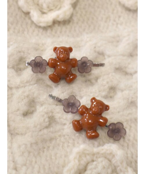 merry jenny（メリージェニー）の「acrylic bear hair pin（ヘアピン・レディース・ブラック/ブラウン/クリア・F）」の13枚目の写真