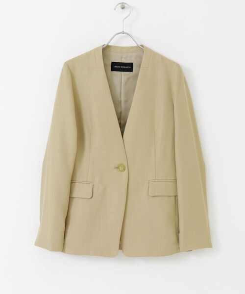 URBAN RESEARCH（アーバンリサーチ）の「ノーカラージャケット（ノーカラージャケット・レディース・BEIGE/NAVY・36/38）」の7枚目の写真