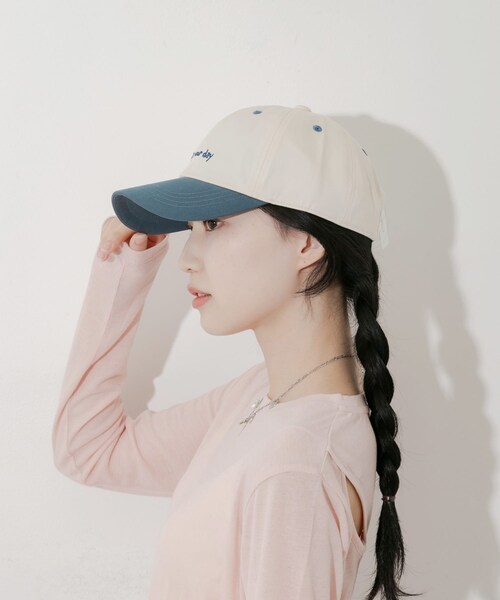 SMELLY（スメリー）の「バイカラーコットンキャップ（キャップ・レディース・OFF/BLU/BEG/ORG/CGR/BRN・-）」の12枚目の写真