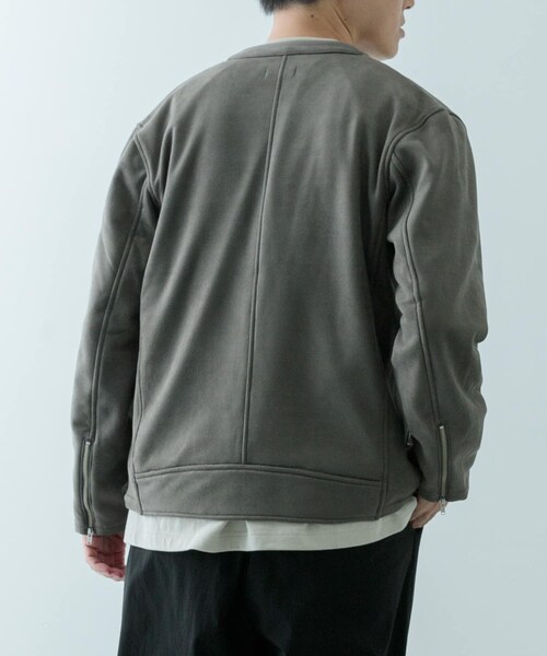 ITEMS URBANRESEARCH（アイテムズ アーバンリサーチ）の「裏フリース F.S. シングル ライダース（ライダースジャケット・メンズ・BLK/BRN/CHA・M/L）」の11枚目の写真