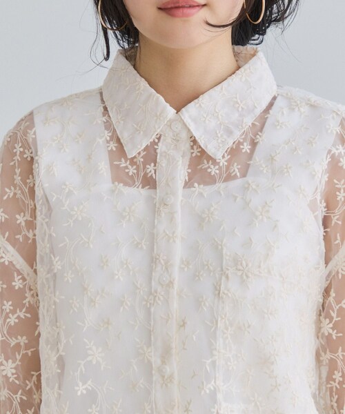VIS（ビス）の「刺しゅうレースオーバーシャツ（シャツ/ブラウス・レディース・キナリ系・F）」の14枚目の写真