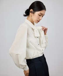 ROPE'（ロペ）の「シアートリコットボウタイシャツブラウス/イージーケア（シャツ/ブラウス）」