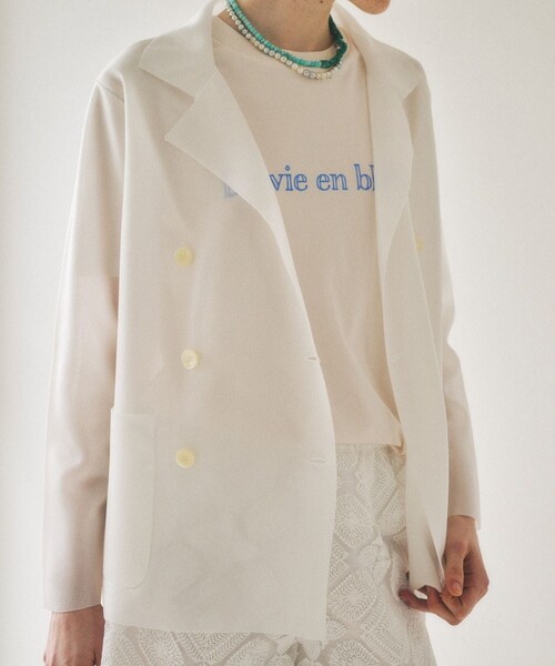 ROPE'(ロペ)の「【ADAWAS(アダワス)】SHEER KNIT JACKET|ジャケット(テーラードジャケット・レディース・ホワイト/オフホワイト/ピンク・F)」の18枚目の写真