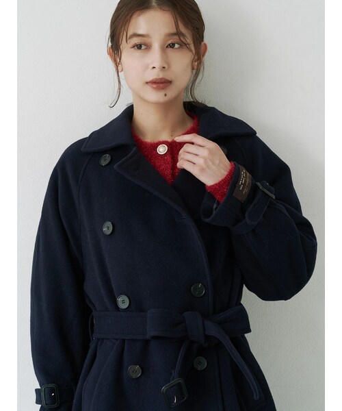 TONAL（トーナル）の「ウールトレンチコート（トレンチコート・レディース・ベビーピンク/ネイビー/モカ・S/M）」の8枚目の写真