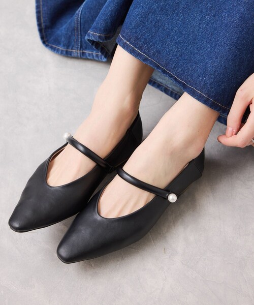 VIS(ビス)の「パールメリージェーンパンプス/バブーシュ(パンプス・レディース・ブラック・L/M/S/SS)」の6枚目の写真