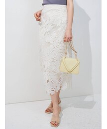 MERCURYDUO | リーフ柄ケミカルレースタイトスカート(スカート)