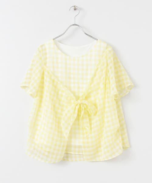 URBAN RESEARCH ROSSO（アーバンリサーチロッソ）の「ギンガムシャツTシャツ（シャツ/ブラウス・レディース・BLACK/BLUE/YELLOW・FREE）」の3枚目の写真