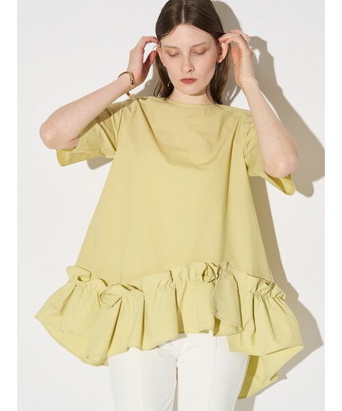 ELENDEEK(エレンディーク)の「FRILL HEM BL(シャツ/ブラウス・レディース・オフホワイト/ブラック/ライム・F)」の21枚目の写真