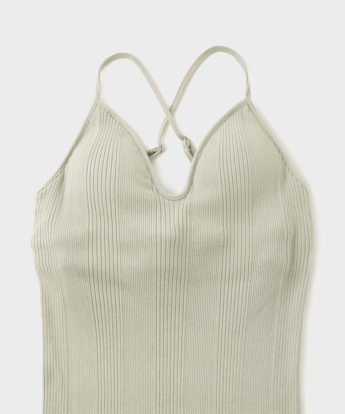 ROPE'(ロペ)の「【HAKUJI(ハクジ)】RANDOM RIB BRA CAMISOLE|ランダムリブ×ブラデザインキャミソール(キャミソール・レディース・ブラック/モスグリーン・F)」の9枚目の写真