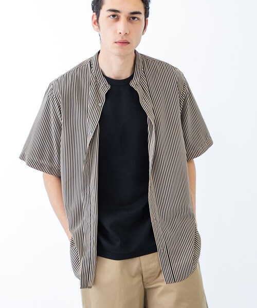 URBAN RESEARCH（アーバンリサーチ）の「PRINT BAND COLLAR SHIRTS（シャツ/ブラウス・メンズ・BLK×BEG/BLK×WHT/NVY×BRN・M/L）」の7枚目の写真