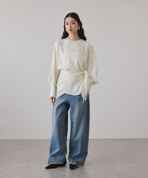 ADAM ET ROPE'（アダムエロペ）の「ポインテッドトゥフラットパンプス（パンプス・レディース・ブラック/オフホワイト・23.0/23.5/24.0/24.5）」の15枚目の写真