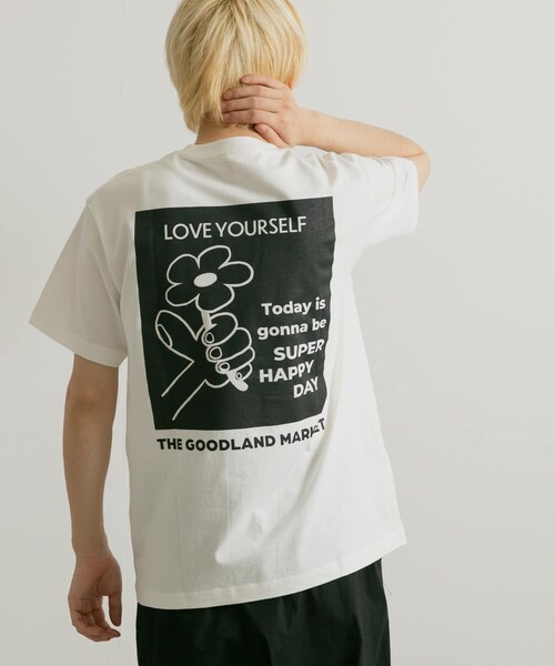 THE GOODLAND MARKET（ザグッドランドマーケット）の「ザ グッドランド マーケット　T-SHIRTS flower（Tシャツ/カットソー・メンズ・black/white/blue・S/M/L）」の4枚目の写真