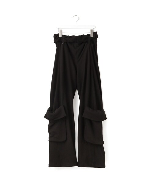 ADAM ET ROPE'(アダムエロペ)の「【OPEN YY(オープン ワイワイ)】ROLLED WAIST SWEAT CARGO PANTS(カーゴパンツ・レディース・ブラック/ベージュ・S)」の3枚目の写真