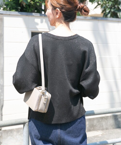 ITEMS URBANRESEARCH（アイテムズ アーバンリサーチ）の「ドットボタンラメニットカーディガン（カーディガン/ボレロ・レディース・BLK/RED/GRY・FREE）」の7枚目の写真
