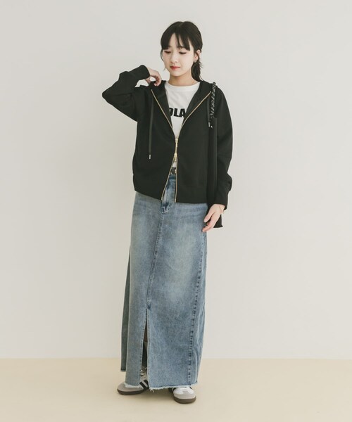 ITEMS URBANRESEARCH(アイテムズ アーバンリサーチ)の「ダンボールジップパーカー(パーカー・レディース・BLK/BRN/GRY・FREE)」の9枚目の写真