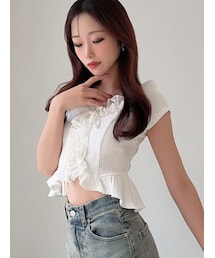 RESEXXY（リゼクシー）の「デコラティブフリルカットソー（Tシャツ/カットソー）」