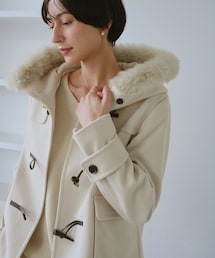 ROPE' PICNIC | ジャージーメルトンシリーズ ファー付きショートダッフルコート/リンクコーデ(ダッフルコート)