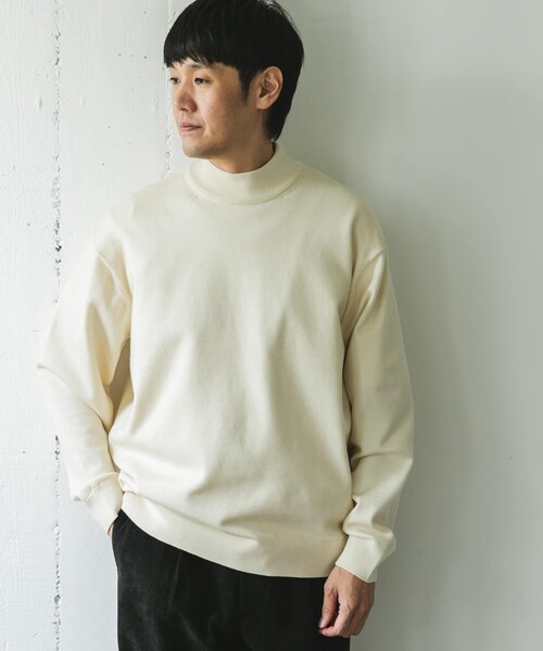 URBAN RESEARCH DOORS（アーバンリサーチドアーズ）の「『仁村紗和さん着用』『UR TECH 200日ニット』 モックネック（ニット/セーター・メンズ・OFF/APRICOT/C.NAVY/BLACK/BROWN・M/L/XL）」の16枚目の写真