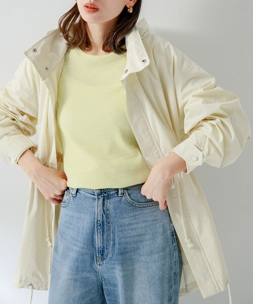 URBAN RESEARCH Sonny Label（アーバンリサーチサニーレーベル）の「ミリタリーナイロンブルゾン（モッズコート・レディース・カーキ/オフ/ブラック・FREE）」の9枚目の写真