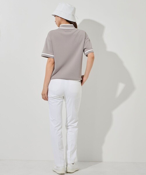 ROPE'（ロペ）の「ダンボールニット5分袖配色プルオーバー/セットアップ対応・UV・接触冷感（Tシャツ/カットソー・レディース・ブラウン/モスグリーン/サックス・L/M/S）」の20枚目の写真