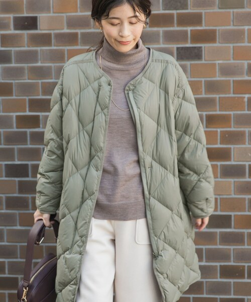 URBAN RESEARCH DOORS（アーバンリサーチドアーズ）の「ライトダウンキルトロングコート（テーラードジャケット・レディース・L.GREGE/KHAKI/NAVY・M）」の16枚目の写真