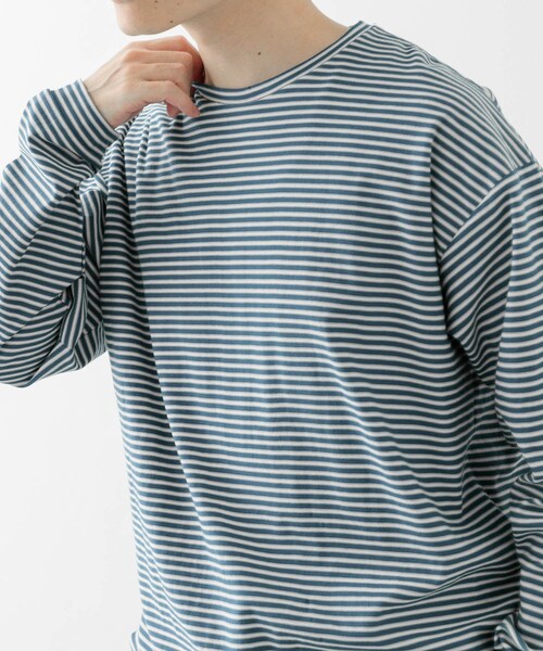 ITEMS URBANRESEARCH（アイテムズ アーバンリサーチ）の「天竺ボーダーロングスリーブカットソー（Tシャツ/カットソー・メンズ・BLU/BRN/CHA・M/L）」の9枚目の写真