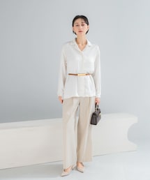 URBAN RESEARCH ROSSO WOMEN | オープンカラーヴィンテージシルキーサテンブラウス(シャツ/ブラウス)