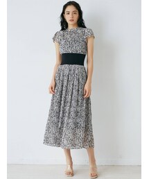 LAGUNAMOON | プリーツフラワーウエストリブワンピース(ワンピース)