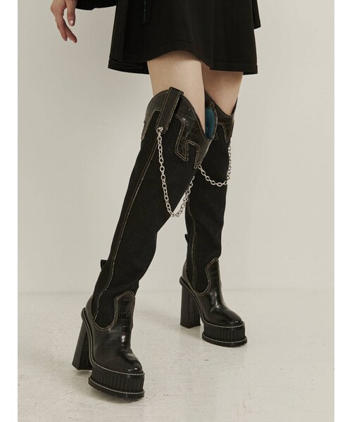 PAMEO POSE(パメオポーズ)の「Meta Boots(ブーツ・レディース・ブラック/ピンク/ブルー・37/38/39)」の6枚目の写真