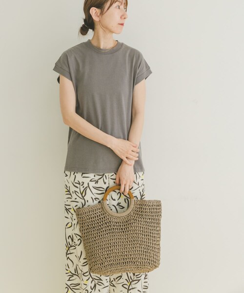 ITEMS URBANRESEARCH（アイテムズ アーバンリサーチ）の「ピグメントフレンチTシャツ（Tシャツ/カットソー・レディース・CML/GRY/BLK・FREE）」の16枚目の写真