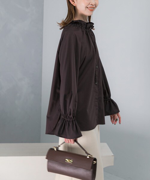 URBAN RESEARCH ROSSO（アーバンリサーチロッソ）の「フリルカラーブラウス（シャツ/ブラウス・レディース・WHITE/BABY PINK/D/BROWN・Free）」の10枚目の写真