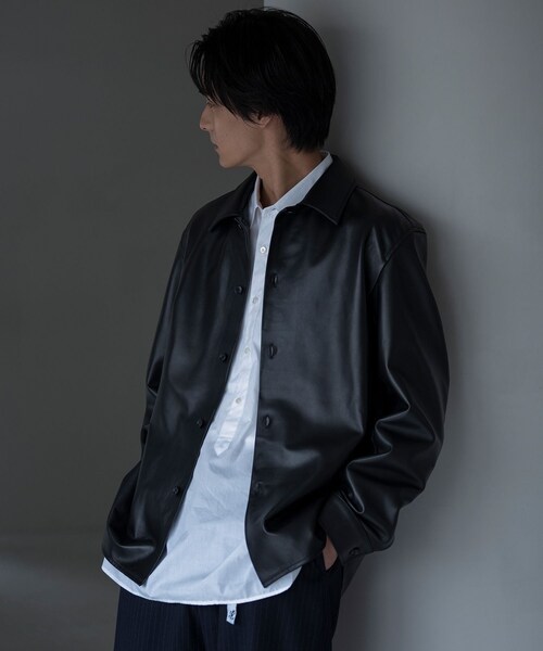 ADAM ET ROPE'(アダムエロペ)の「ラムレザーシャツ(シャツ/ブラウス・メンズ・ブラック・L/M)」の16枚目の写真